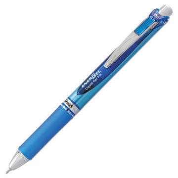 Pentel® Energel Rtx Gel Pen, Retractable, Fine 0.5 Mm Needle Tip, Blue Ink, Silver-blue Barrel freeshipping - TVN Wholesale